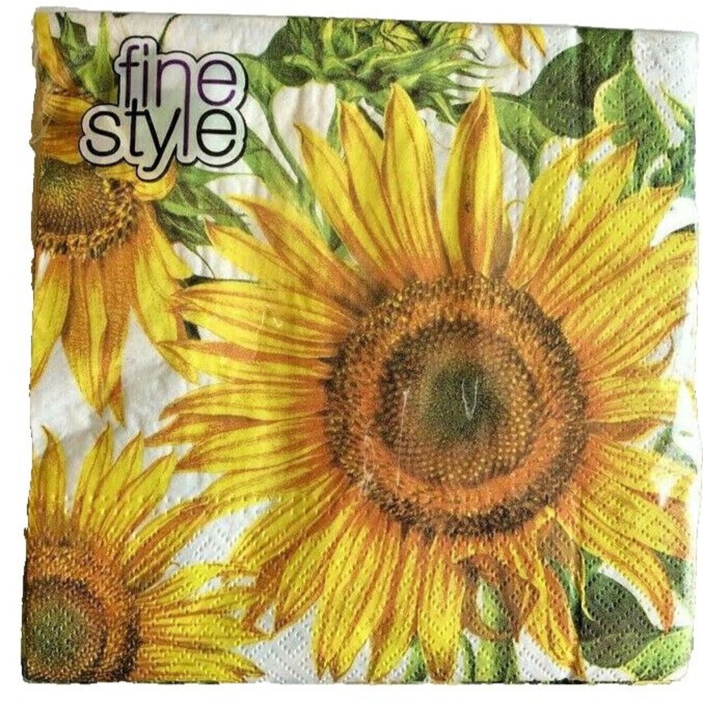 Sunflower Paper Napkins 40 Ct 3-Ply Thanksgiving Fall Lunch Decoupage